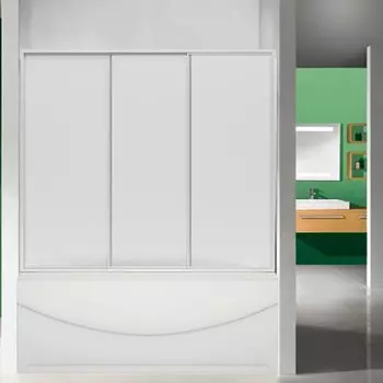 Шторка на ванну Bas Ахин, Мальта, Атланта, Нептун, Индика 3 ств., стекло