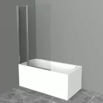Шторка на ванну BelBagno UNO 100х150 профиль хром стекло прозрачное