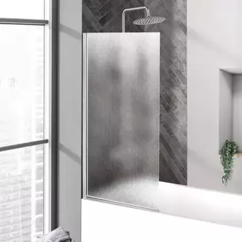 Шторка на ванну BelBagno Uno 90х150 профиль хром стекло рифленое