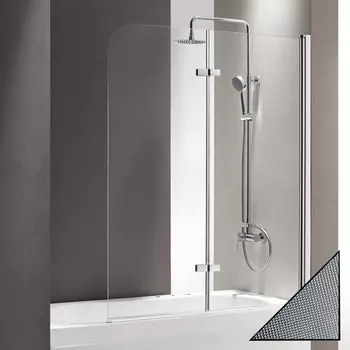 Шторка на ванну Cezares Eco O-V-21-120/140-P-Cr-R стекло punto