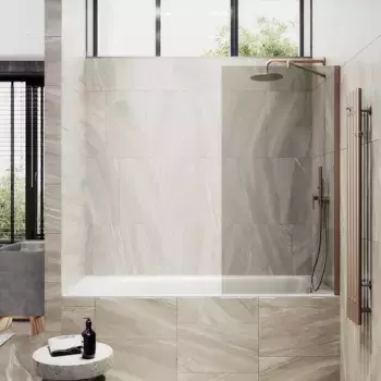 Шторка на ванну Maybahglass 30х140 широкий профиль бронза, стекло бронза