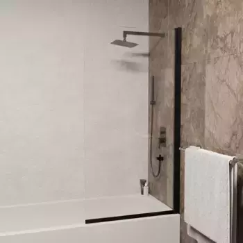 Шторка на ванну RGW Screens SC-109B 70x150 профиль черный стекло прозрачное