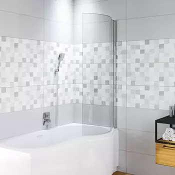 Штора для ванной Riho Novik Dorado 80х150 R профиль хром стекло прозрачное