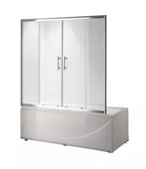 Шторка на ванну Taliente 170х140 профиль хром стекло прозрачное