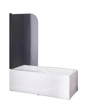 Шторка на ванну Taliente 80х140 профиль черный стекло прозрачное