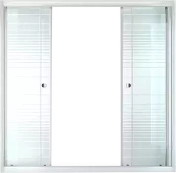 Шторка на ванну Triton 150 профиль белый стекло с узором полосы