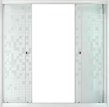Шторка на ванну Triton 170 профиль белый стекло с узором мозаика