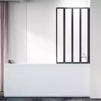 Шторка на ванну Veconi Palau PL-74BR 120 см, профиль черный