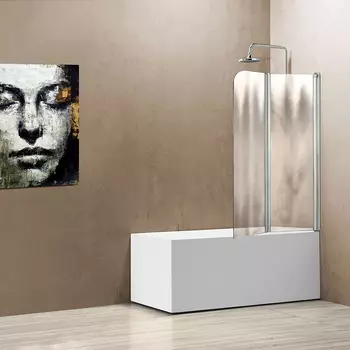 Шторка на ванну Vincea VSB-12114CH-R 114 см, R, профиль хром, стекло шиншилла