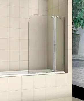 Шторка на ванну Weltwasser 100х140 10000001223 профиль хром, стекло прозрачное