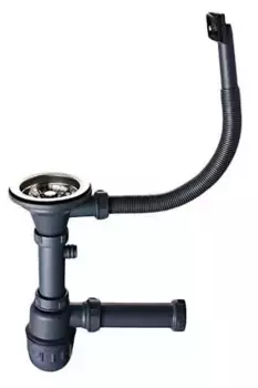 Сифон для кухонной мойки Frap черный матовый