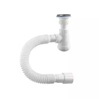 Сифон для раковины бутылочный Санта с гибкой трубой