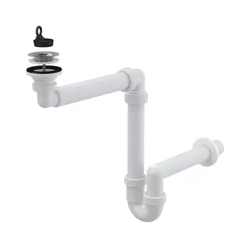 Сифон для умывальников пристенный экономящий пространство AlcaPlast