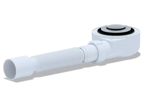 СИФОН ДЛЯ ПОДДОНА 1 1/2 X50 H=55ММ С ГОФРОЙ 40Х50 СЛИВ КЛАПАН КЛИК-КЛАК, ПРОБКА D=42,6ММ АНИ ПЛАСТ E455CL