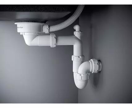 Сифон телескопический с круглым переливом Paulmark Trust хром