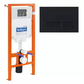 Система инсталляции BelBagno 80 с кнопкой смыва черный матовый