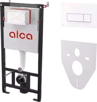 Система инсталляции для унитазов AlcaPlast AM101/1120-4:1 RU M570-0001 с белой кнопкой смыва