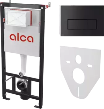 Система инсталляции для унитазов AlcaPlast кнопка смыва черная