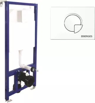 Система инсталляции для унитазов Berges Wasserhaus Novum с кнопкой смыва, белая 040221