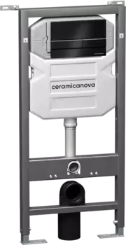 Система инсталляции для унитазов Ceramicanova Envision Flat CN1002B кнопка черная матовая