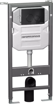 Система инсталляции для унитазов Ceramicanova Envision Round CN1001B кнопка черная матовая