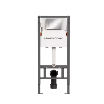 Система инсталляции для унитазов Ceramicanova Balance CN121002CH кнопка Square глянцевый хром