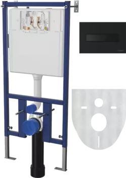 Система инсталляции для унитазов DIWO 4501 с кнопкой смыва 7323 черная матовая