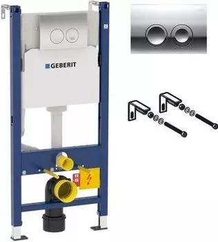 Система инсталляции для унитазов Geberit Duofix Delta 458.124.21.1 3 в 1 с кнопкой смыва, хром