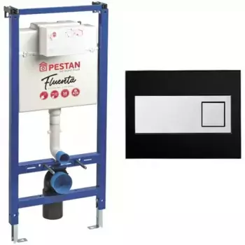 Система инсталляции для унитазов Pestan Fluenta с клавишей смыва черный глянцевый