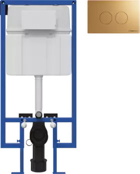 Система инсталляции для унитазов STWORKI 510163 с кнопкой смыва 500474 золотая матовая