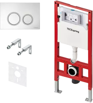 Система инсталляции для унитазов TECE TECEspring S401101 4 в 1 с кнопкой смыва глянцевый хром