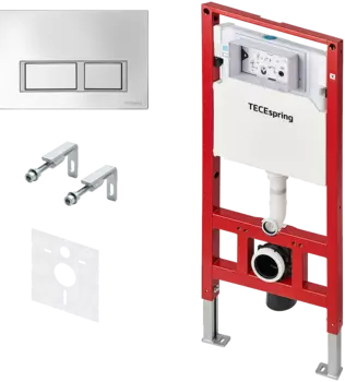 Система инсталляции для унитазов TECE TECEspring S401201 4 в 1 с кнопкой смыва глянцевый хром
