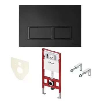 Система инсталляции для унитазов TECE TECEspring S401204 4 в 1 с кнопкой смыва черный матовый