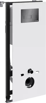 Система инсталляции для унитазов Wasserkraft Abens 20TLT.010.ME.WH.PB03 с кнопкой смыва черной