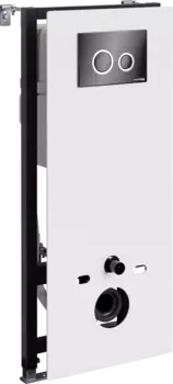 Система инсталляции для унитазов Wasserkraft Abens 20TLT.010.ME.WH.PB01 с кнопкой смыва черной