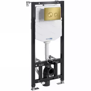 Система инсталляции для унитазов Wasserkraft Aller 10TLT.010.ME.MG01 с кнопкой смыва матовое золото