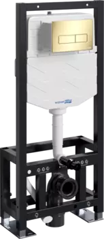 Система инсталляции для унитазов Wasserkraft Dill 61TLT.010.ME.PG03 с кнопкой смыва золото