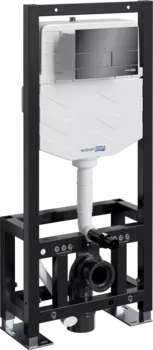 Система инсталляции для унитазов Wasserkraft Dill 61TLT.010.ME.PB04 с кнопкой смыва черной