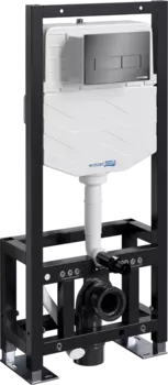 Система инсталляции для унитазов Wasserkraft Dill 61TLT.010.ME.PB03 с кнопкой смыва черной