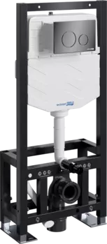 Система инсталляции для унитазов Wasserkraft Dill 61TLT.010.ME.PB02 с кнопкой смыва черной