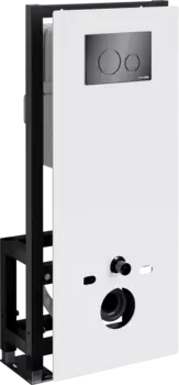 Система инсталляции для унитазов Wasserkraft Glan 66TLT.010.ME.WH.PB02 с кнопкой смыва черной