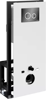 Система инсталляции для унитазов Wasserkraft Glan 66TLT.010.ME.WH.PB01 с кнопкой смыва черной