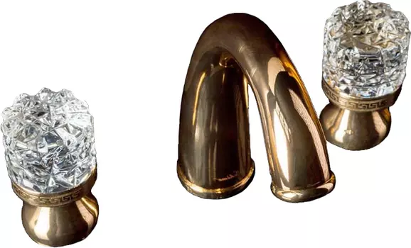 Смеситель для раковины Boheme crystal золотой глянцевый