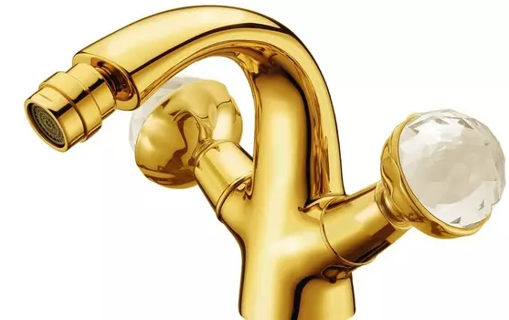 Смеситель для биде Boheme Imperiale Presente золото с кристаллами Swarovski