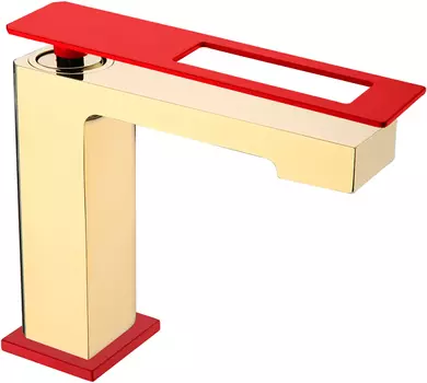 Смеситель для раковины Boheme Q золото - красный