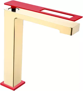 Смеситель для раковины Boheme Q золото с красным
