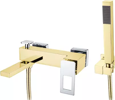Смеситель для ванны Boheme Q 143-GCR золото, хром
