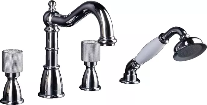 Смеситель на борт ванны Boheme Royal Cristal хром с кристаллами Preciosa