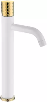 Смеситель для раковины Boheme Stick 122-WG white diamond gold