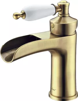 Смеситель для раковины Boheme Vogue бронза с белой керамикой